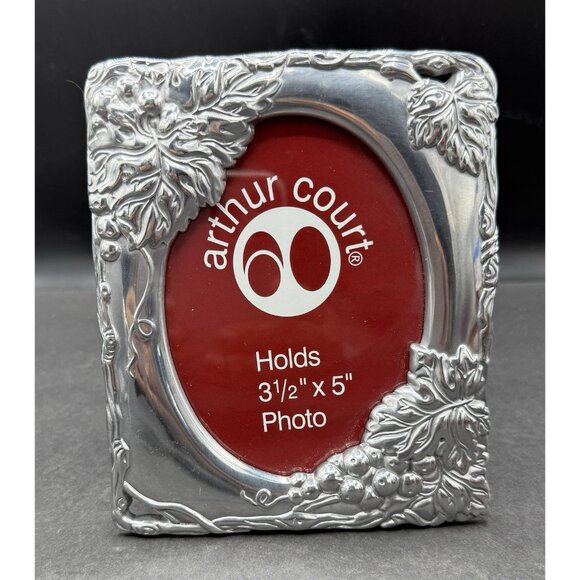 Arthur Court Aluminum Grapes Leaves Picture Photo Frame Vintage 3.5x5 Photo - Picture 1 of 6